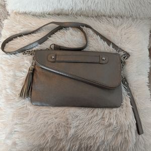 Metallic crossbody bag/ clutch